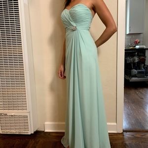 Bill Levkoff mint Bridesmaid/Prom strapless Dress/Gown